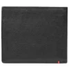 Black Leather Wallet- Bass Metal Plate Design