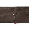 Mocha Leather Wallet- Anchor Metal Plate Design