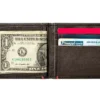 Mocha Leather Wallet- Anchor Metal Plate Design
