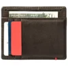 Mocha Leather Wallet- Anchor Metal Plate Design