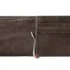 Mocha Leather Wallet- Anchor Metal Plate Design
