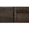 Mocha Leather Wallet- Anchor Metal Plate Design