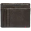 Mocha Leather Wallet- Anchor Metal Plate Design
