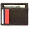 Mocha Leather Wallet- Anchor Metal Plate Design