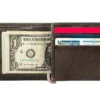 Mocha Leather Wallet- Anchor Metal Plate Design
