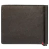 Mocha Leather Wallet- Anchor Metal Plate Design
