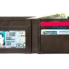 Mocha Leather Wallet- Anchor Metal Plate Design