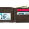 Mocha Leather Wallet- Spade Metal Plate Design